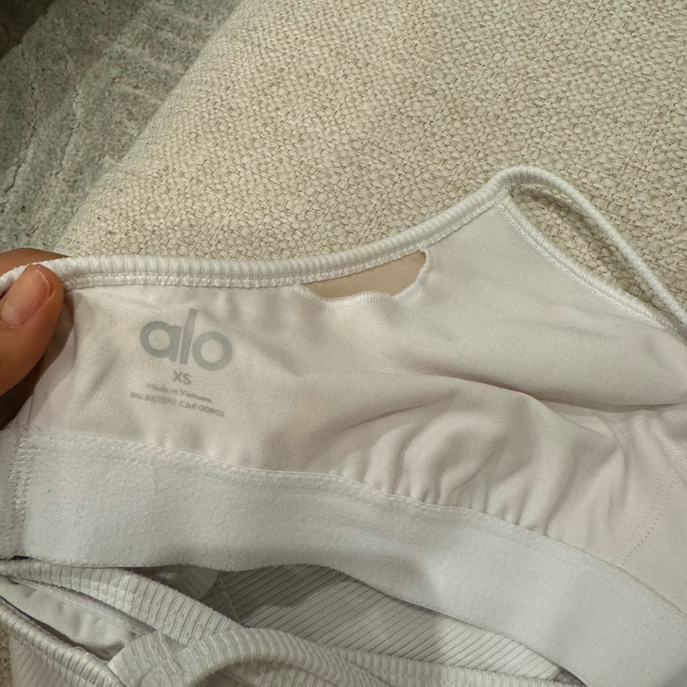Alo White Ribbed Tank - Picture 3 of 3